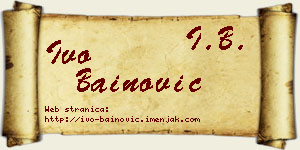 Ivo Bainović vizit kartica